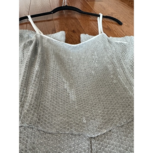 Ett Twa Claudette Anthropologie Silver Sequin Jumpsuit - Picture 7 of 10